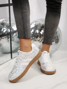 Women's Leopard Print Sneakers, Spot Design, Rubber Sole, Low Top Shoe, Casual Style, Breathable, All Seasons, Versatile Streetwear Shoes