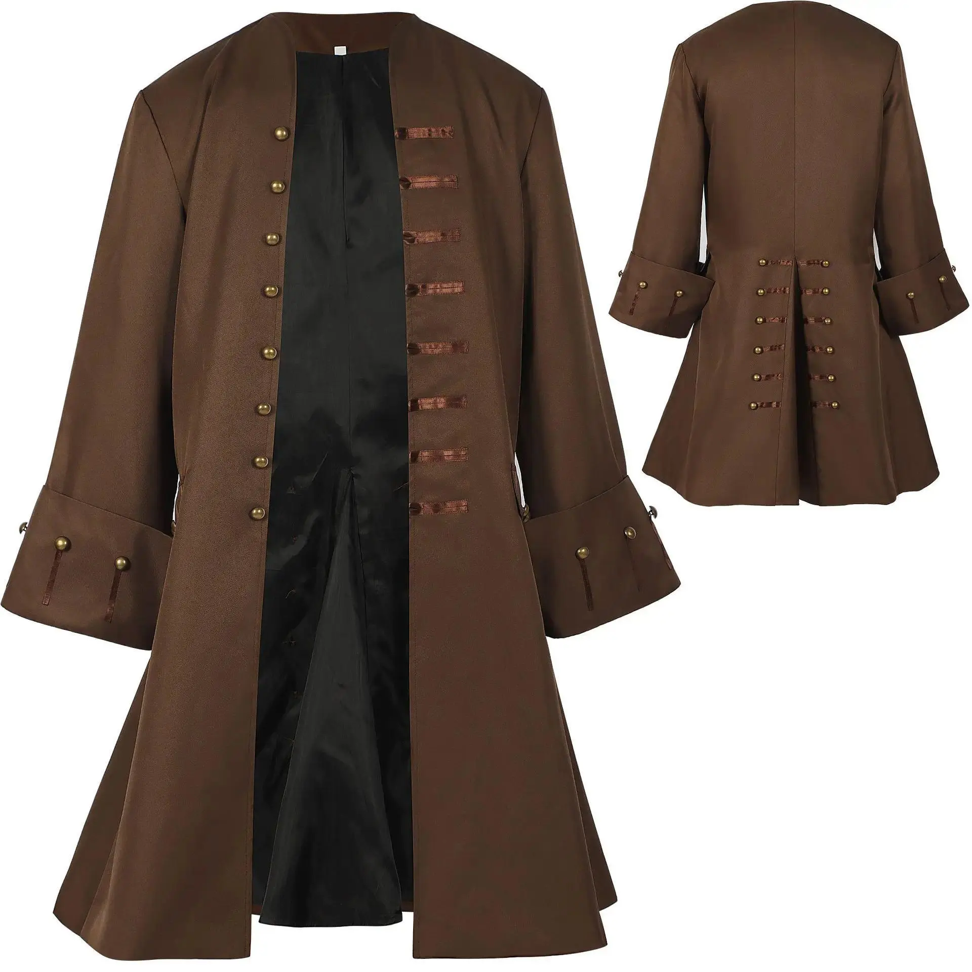 Halloween Medieval Costume Women Jack Cosplay Sparrow Renaissance Pirate Cosplay Jacket Viking Knight Men Vintage Carnival Party