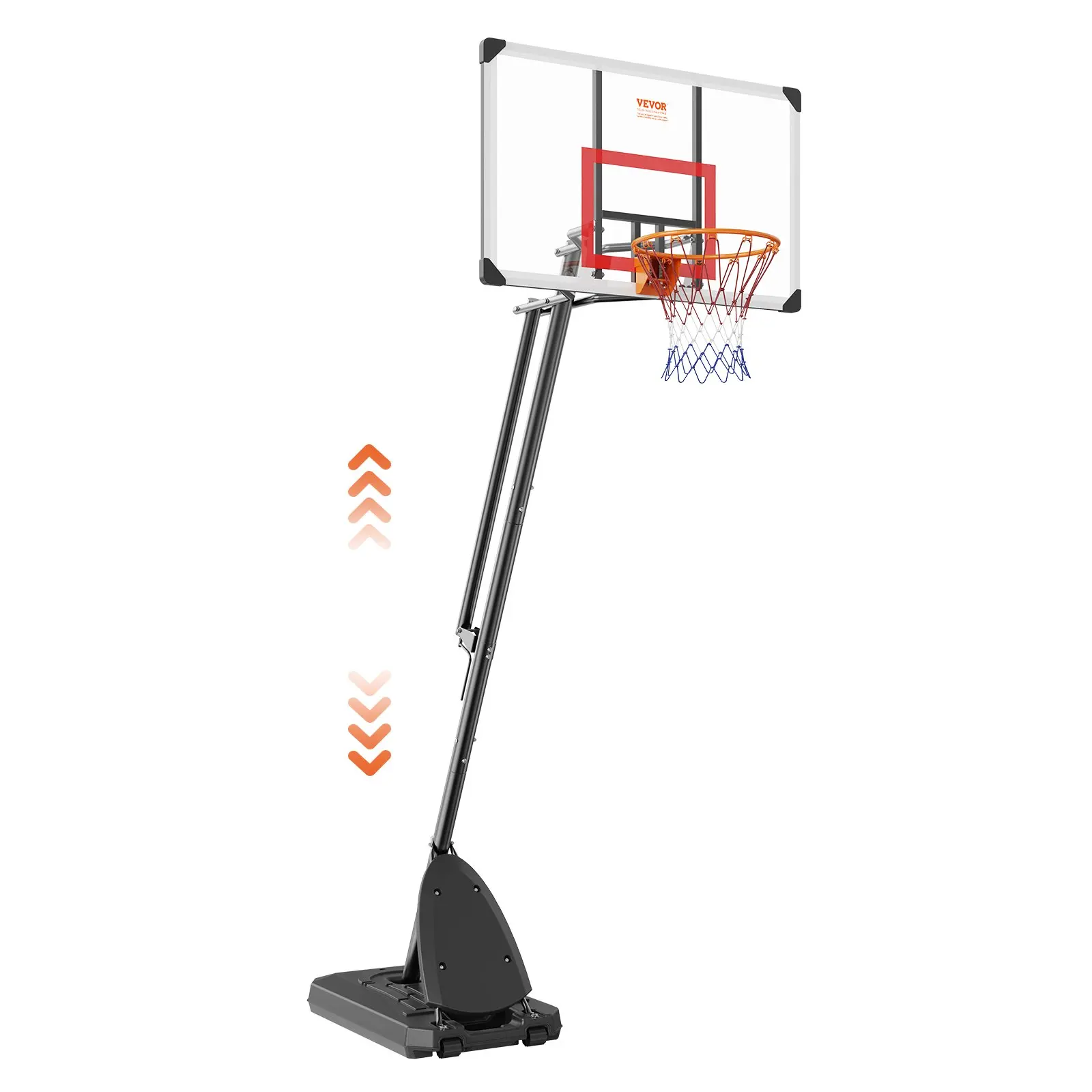 【DealsForYouDays】VEVOR Basketball Hoop, 7.6-10 ft Adjustable Height Portable Backboard System, 50 inch Basketball Hoop Goal, Kids Adults Basketball Set with Wheels, Stand, and Fillable Base, for Outdoor/Indoor