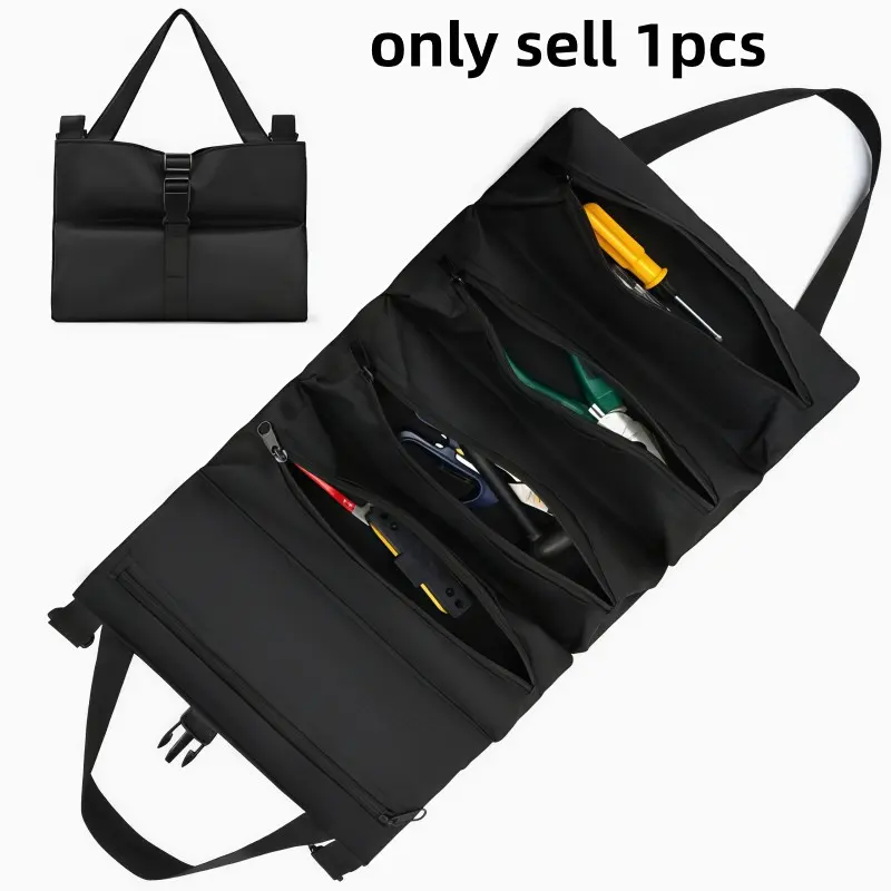 Multi-Functional Tool Storage Bag, Durable Oxford Fabric, and Wrench Included, Ideal for Car, Camping, Outdoor Use