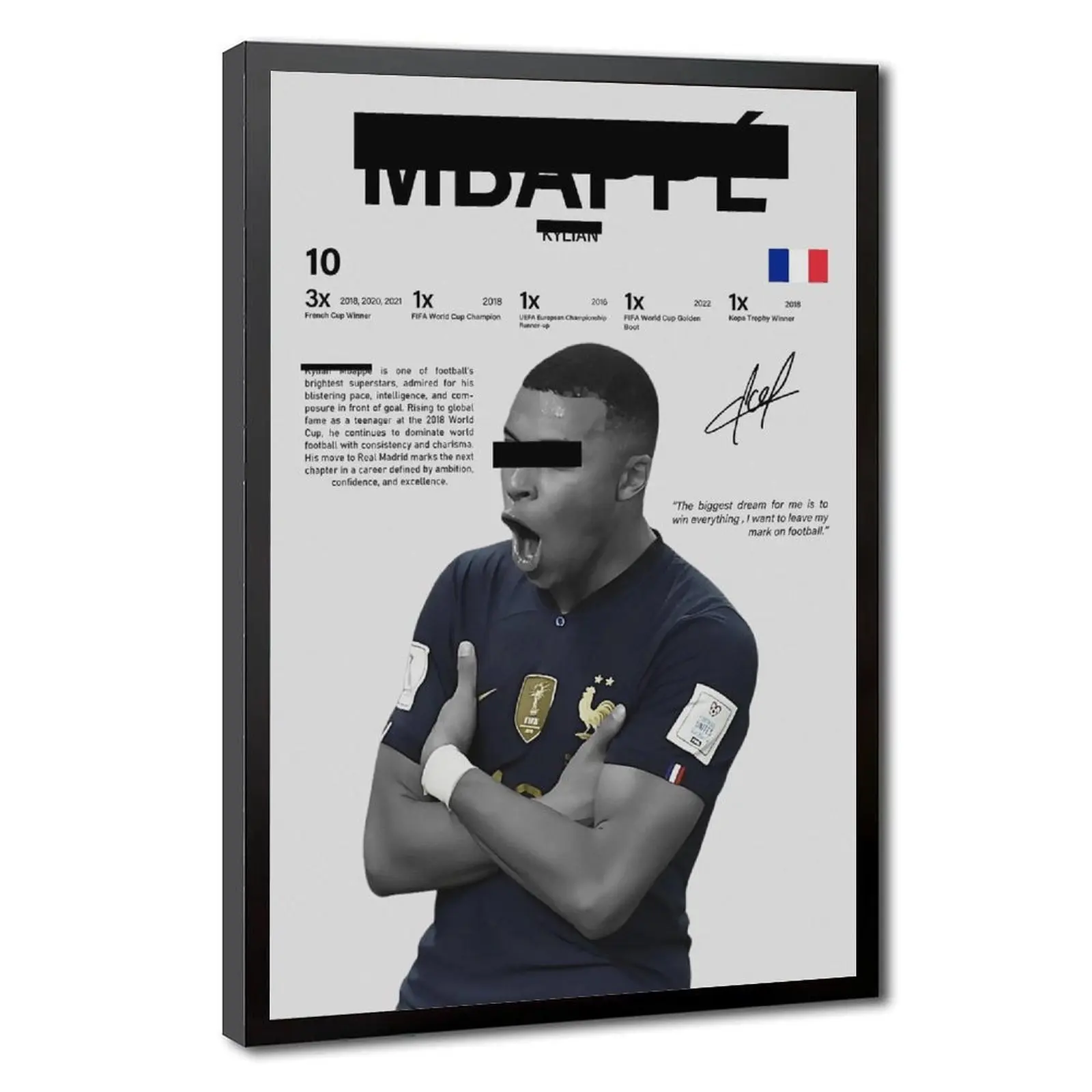 Famous Soccer Poster Autographed Themed Canvas Wall Art for Bedrooms
