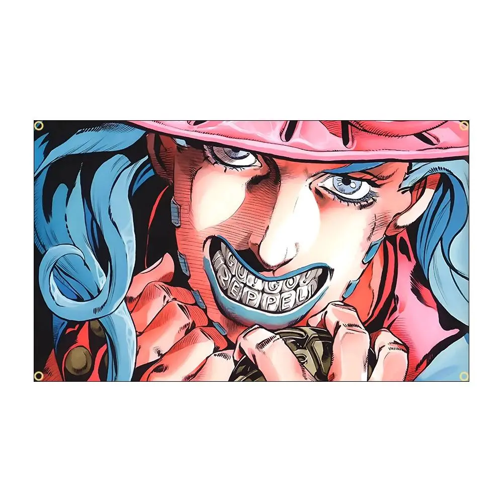 Wall backdrop 60X90CM 90X150CM J-JoJo STEEL-BALL-RUN Flag Tapestry Polyester Printed Room Garage Decor Enthusiasts Poster for Anime Lovers