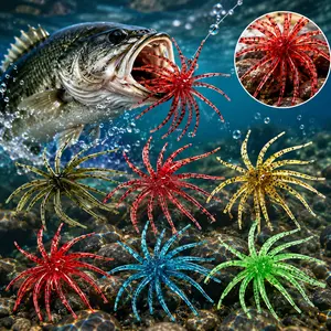 20PCS Floating Sea Urchin Fishing Lures, Biomimetic Soft Plastic Baits With Lifelike Action for Bass and Predator Fish, Durable Freshwater Fishing Tackle for Lake and River Fishing, Fishing Gear Tackle Box Essential