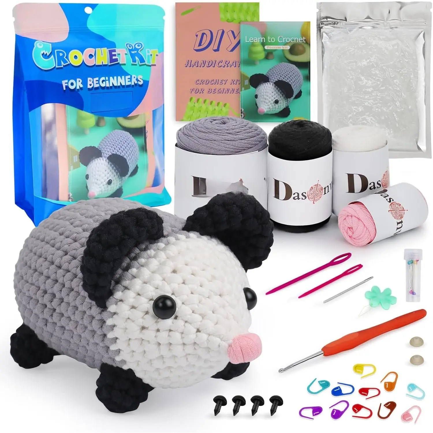 Crochet Kit for Beginners Adults & , Learn to Crochet Step-by-Step with Video Tutorials, Easy Amigurumi  DIY Craft Kit, Complete Starter Set, for Women & Teens