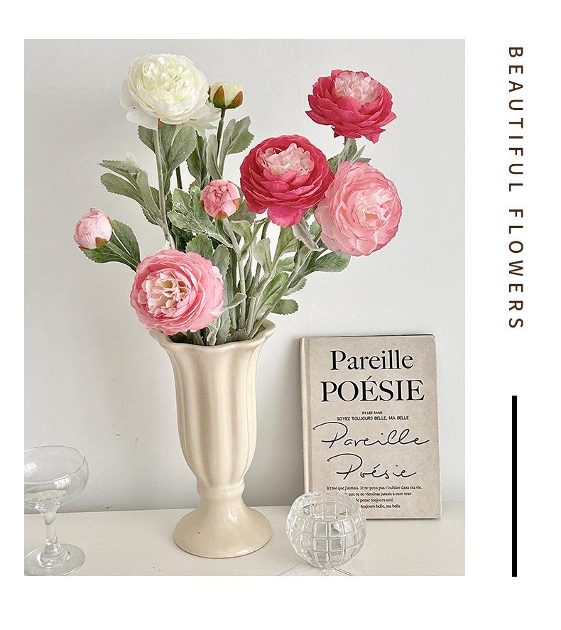 3 artificial flocked lotus flowers, faux peonies for home living room and window decoration, popular on TikTok and Xiaohongshu