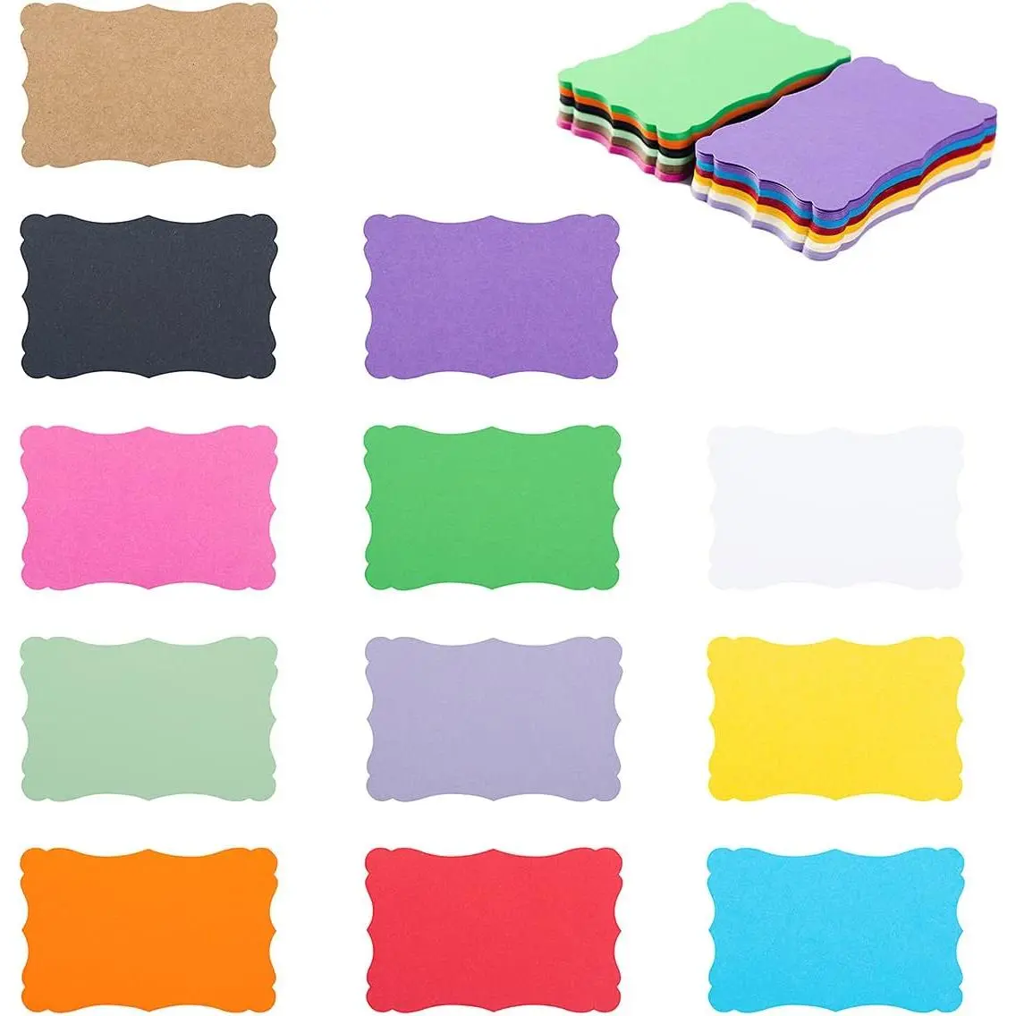120 count Mini Business Cards, 12 Colors, 3.66x2.36 inches |  Small Blank Note Cards, Memo Cards, For Business Cards &