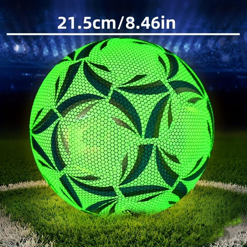 Glow-In-The-Dark Fluorescent Soccer Ball Size 5, Durable PU Material, Ideal for Outdoor Training & Home Use, Night Glow Football