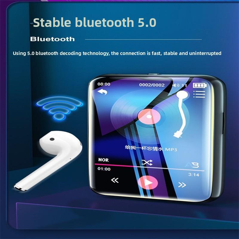Compact Portable Wireless Bluetooth Audio MP4 Player with Screen, Headphone-Compatible Device for High School Students’ Music and Novel Listening