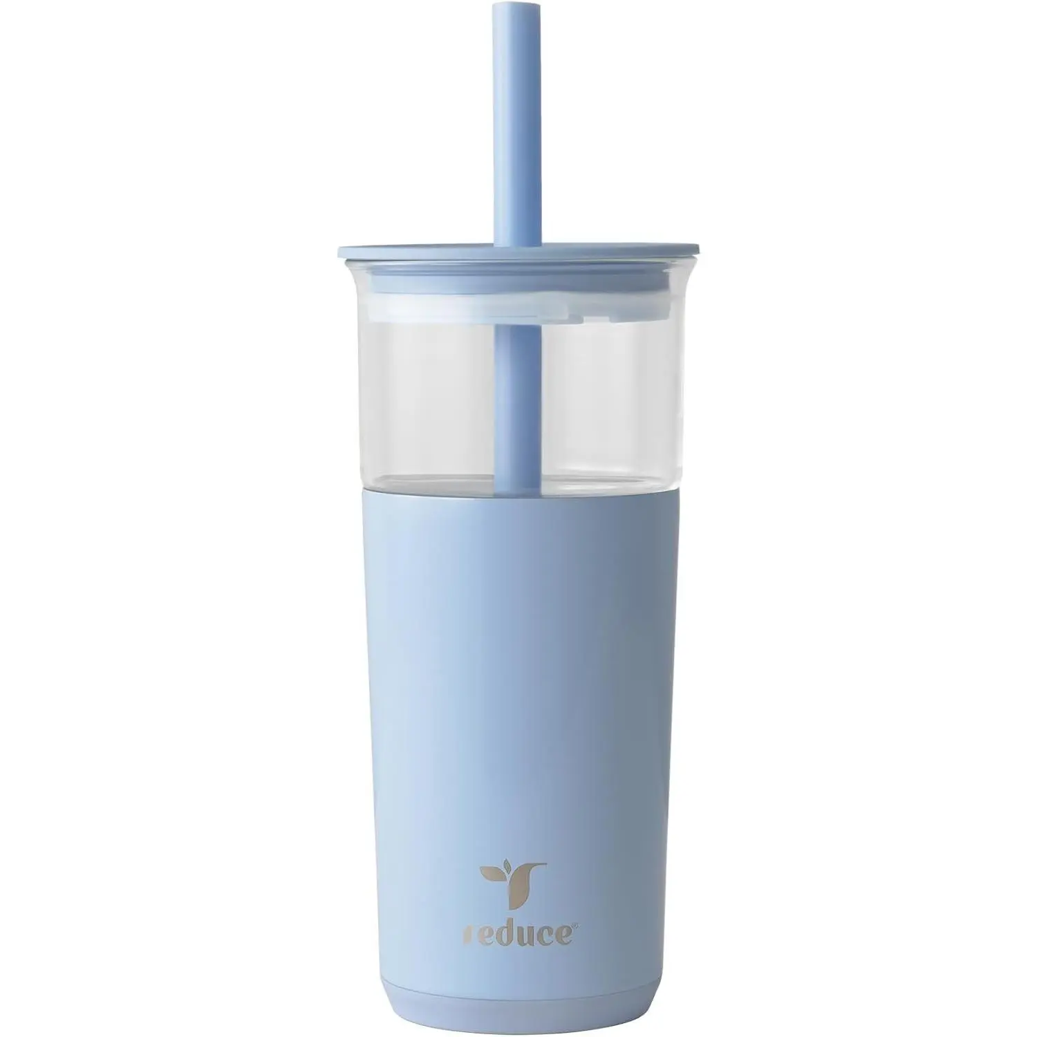 Aspen 20 oz Vacuum Insulated Glass Tumbler with Lid & Extra Wide Straw - Keeps Drinks Cold for 12 Hrs - Ideal for Iced Coffee, Smoothies & Boba - Dishwasher Safe, Soft Base - GlacierGift