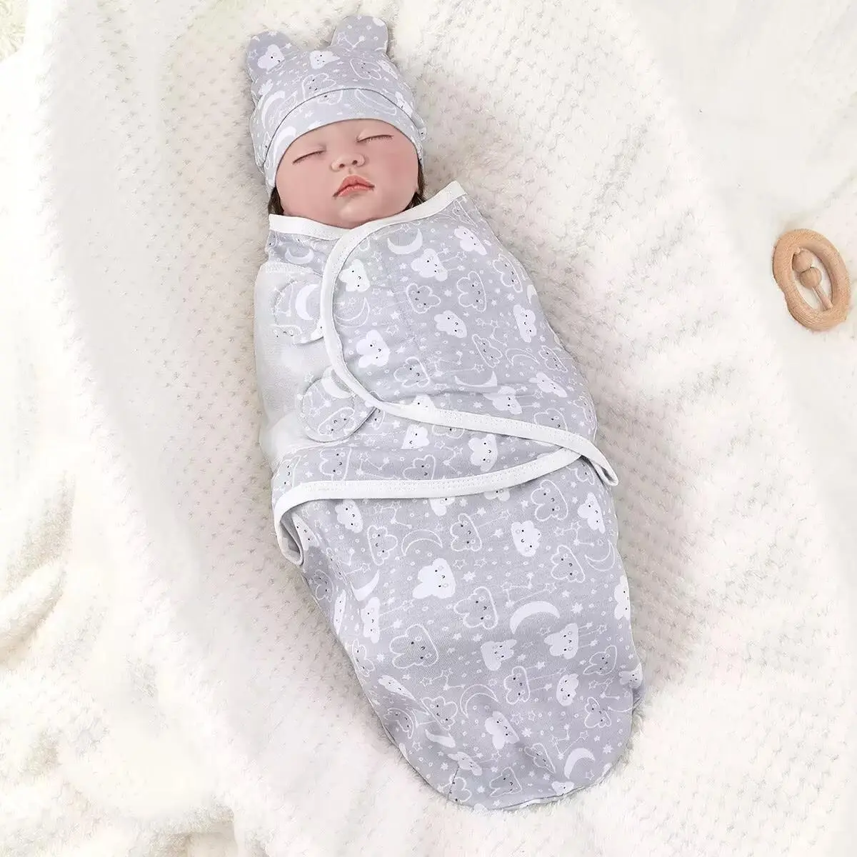 2026 New Arrival 2-Pcs Indoor Recreation Soft Wrap Sleep Bag Blanket, Breathable Cozy Fabric, Easy Swaddle Design, All Seasons Use, Ideal Holiday Gift