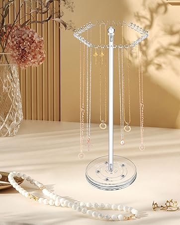 Bracelet Holder Display, Gold Jewelry Holder with 20 Movable Hooks Bracelet Stand Organizer, Jewelry Display Stand for Necklaces Bangles