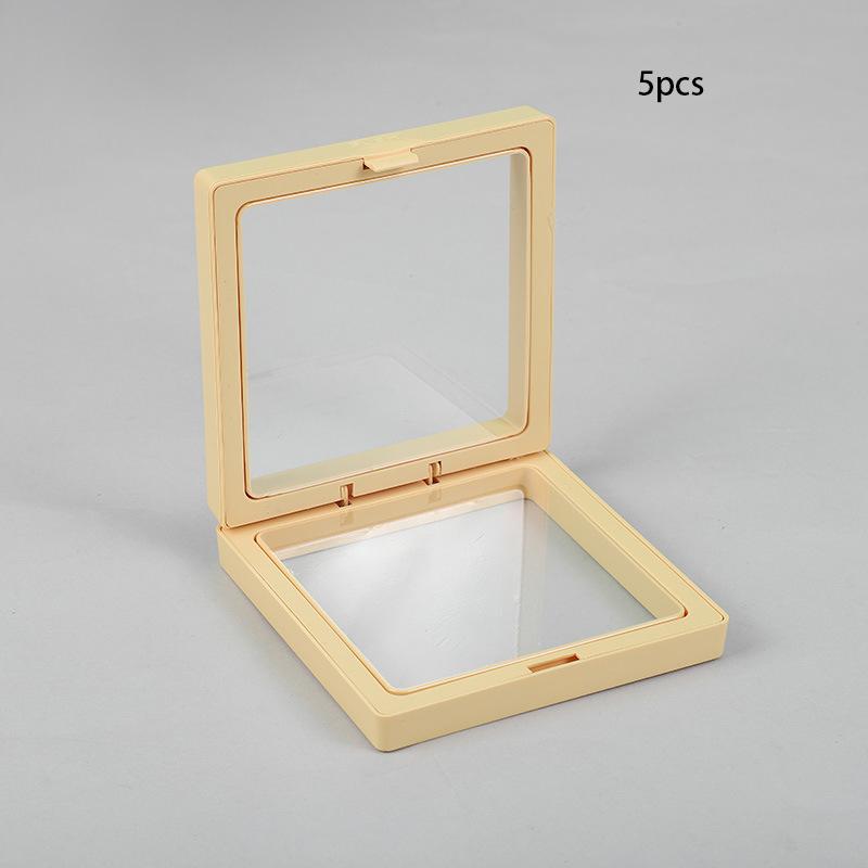 3D Floating Display Box, Dustproof Jewelry Packaging, Transparent Hanging Storage Box for Storing Necklaces, Bracelets, Rings, Coins, Earrings, and Pins, with Elastic Film, Gift Box for Retail and Personal Use.
