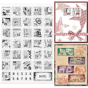 Date Clear  Retro Number Text Background  Clear  Seals for DIY Scrapbooking Journals Decorative Cards Making Photo Album
