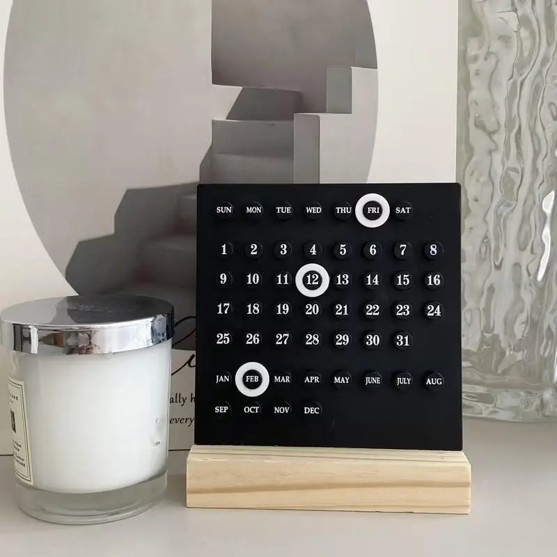 Vintage Manual Adjustable Permanent Desk Calendar, High Aesthetic Desktop Organizer, Student Office Decor, No Annual Replacement, Creative Gift