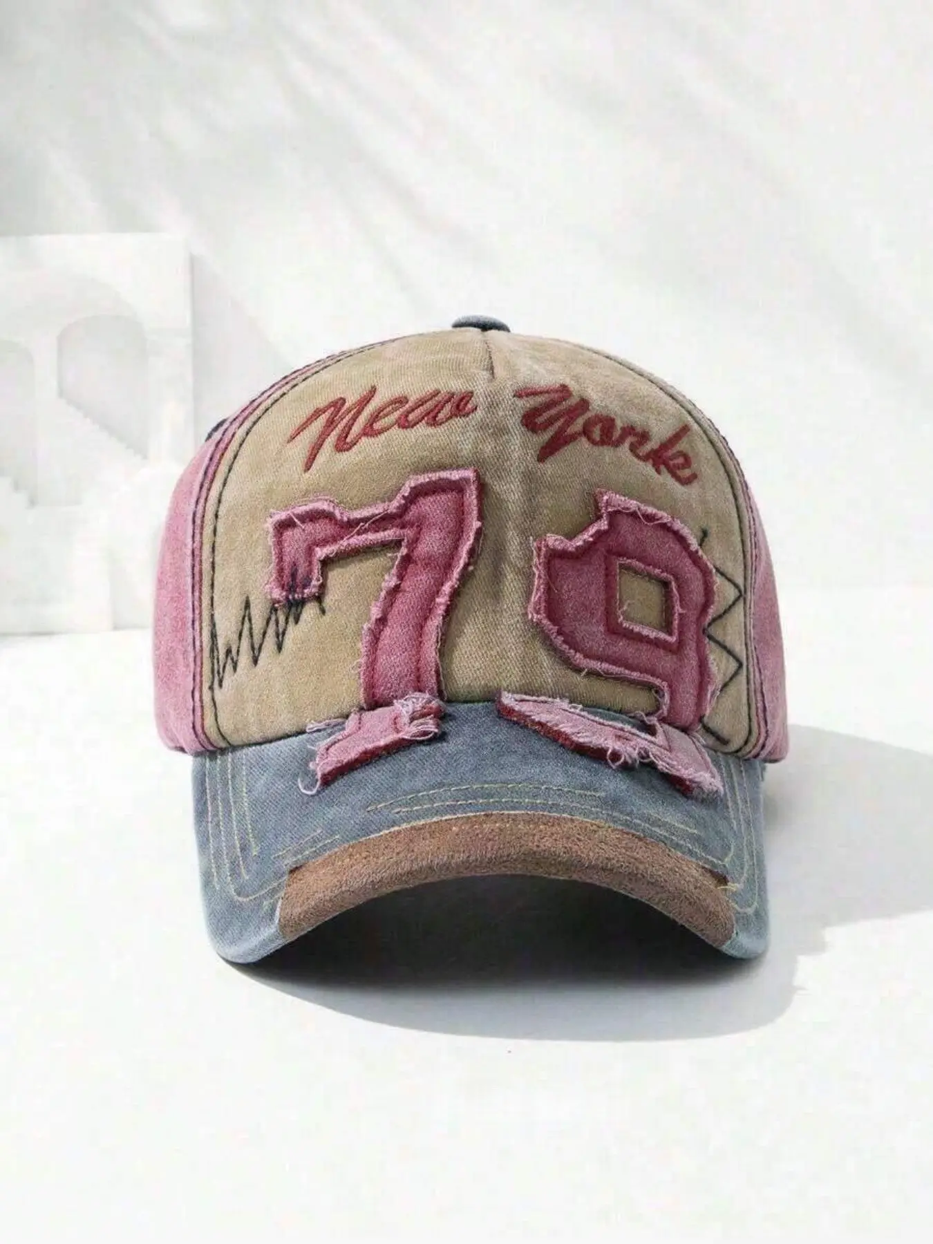 Vintage Patchwork Embroidered Baseball Hat, Truck Driver's Hat With Colorblock, Embroidery, Vintage Number, Lightweight & Adjustable Size' MusicFest Y2KFest Back To School Autumn Halloween Halloween Winter Adjustable Cap Adjustable Casual Hats