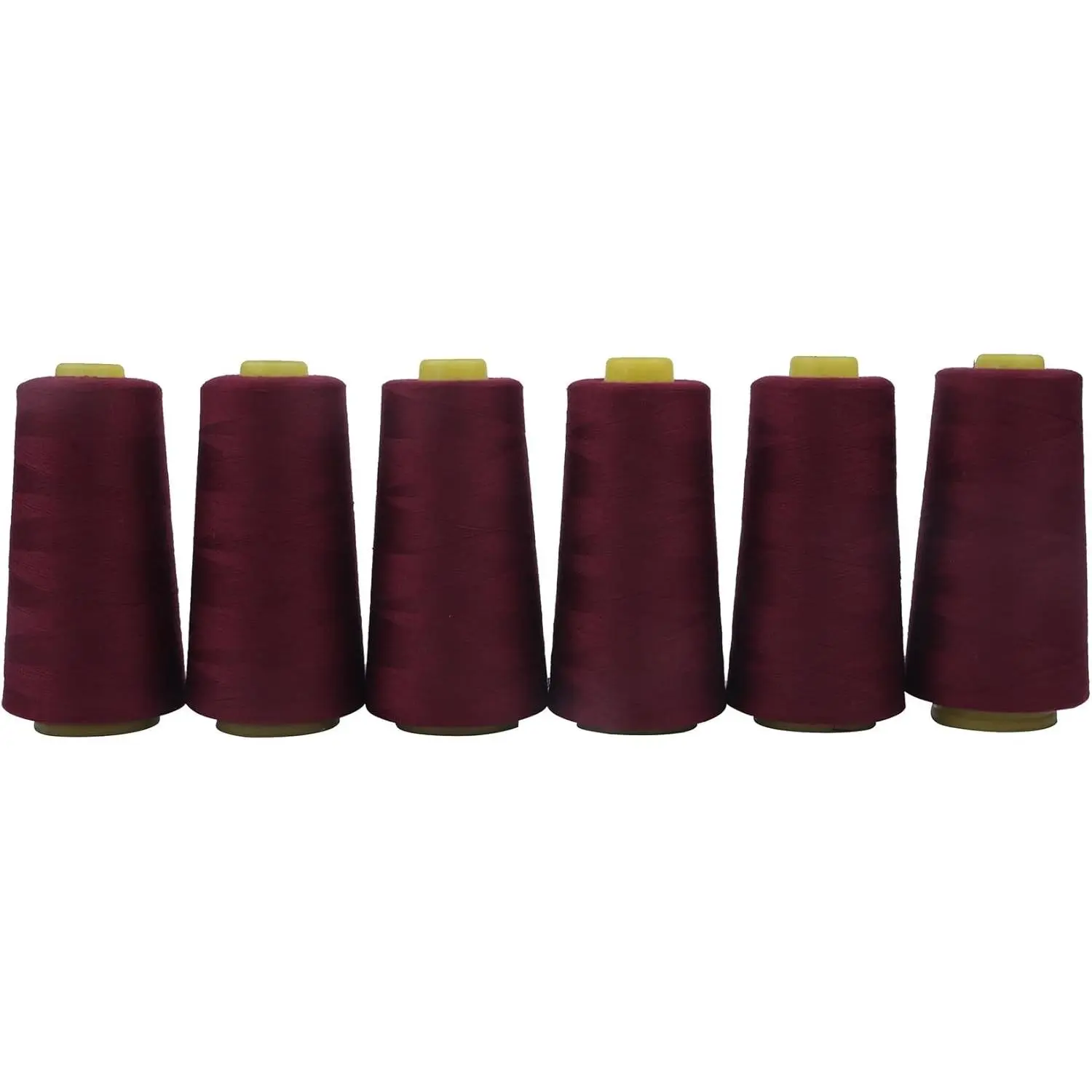 Polyester Sewing Thread All Purpose Knotless 40S/2 (Tex27) 6 Cones of 2750 Yards Each Spool Thread Total 16500 Yards for Serger Sewing Machine Quilting Piecing Hand Stitching (Dk Maroon)