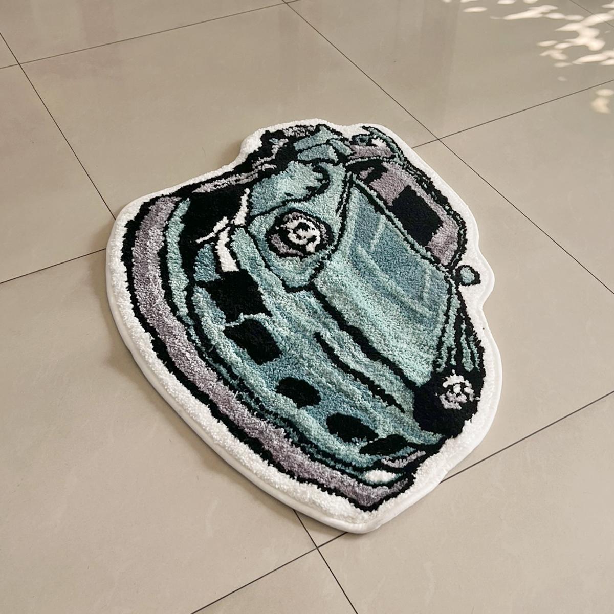 Cartoon Car Shaped Floor Mat, 1 Count Entrance Non-slip Tufting Rug, Fluffy Rug, Shaggy Rug, Decorative Area Rug for Home Living Room Bedroom, Halloween Decor, Durable Area Rugs