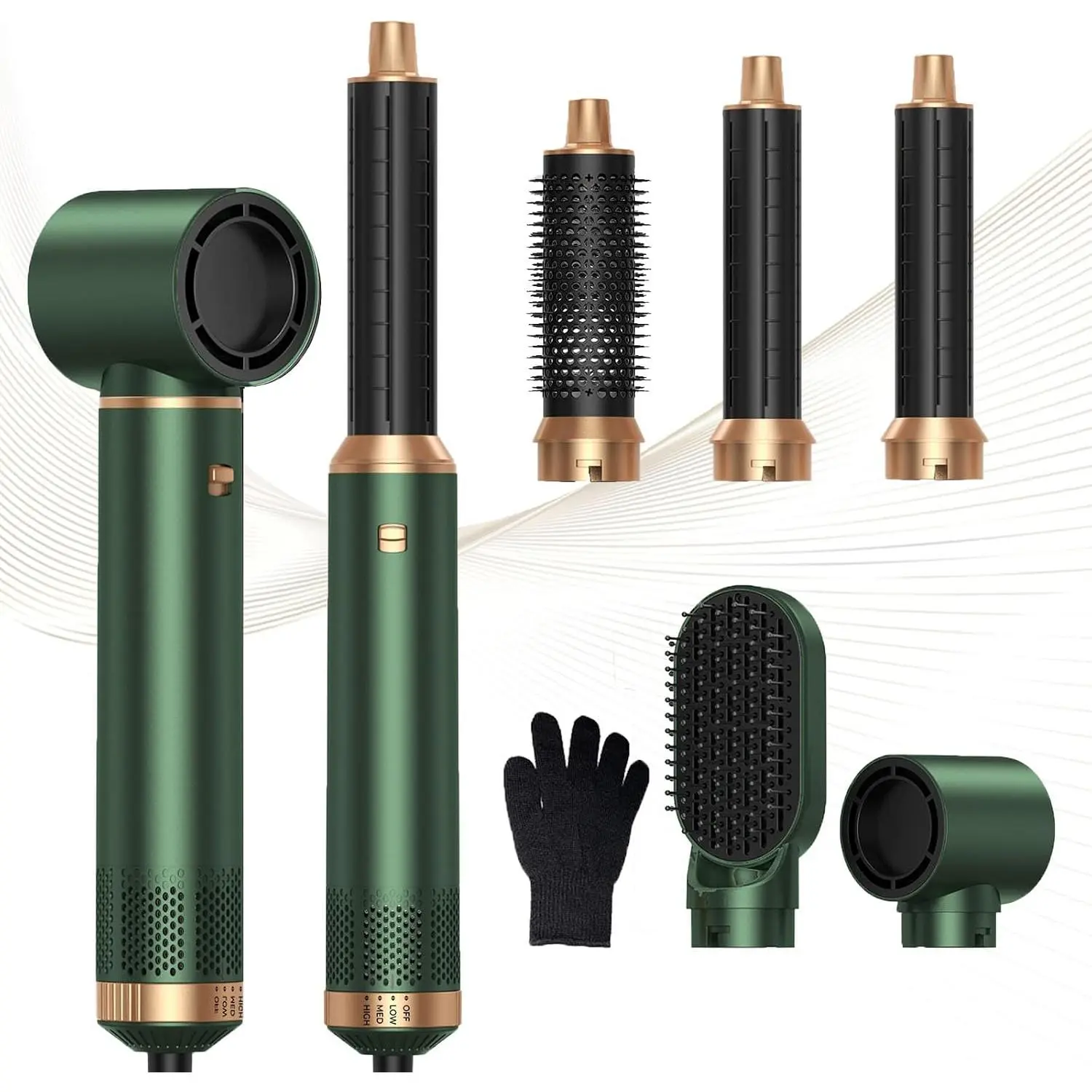 5-in-1 Negative Ion Hair Dryer Brush Set Pack - 800W Multistyler Styler, DIY Hair Styler with Safety Plug, Portable Beauty Tool for Drying, Straightening, Curling, Frizz Control, Diffuser, Ideal Gift