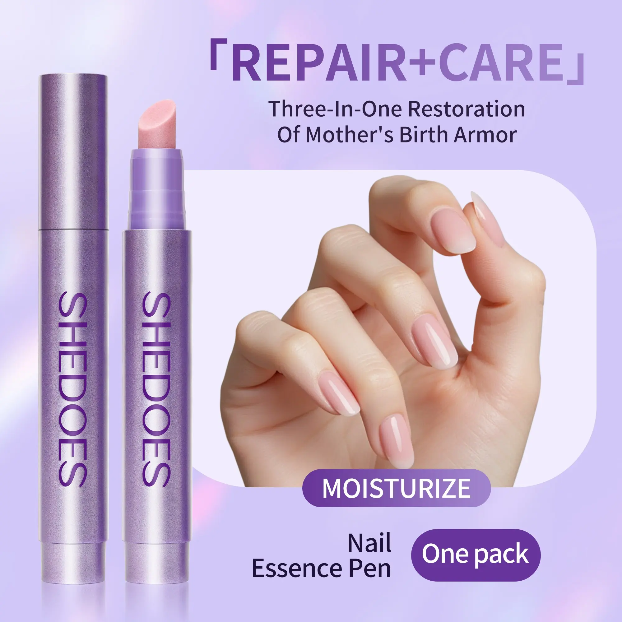2 sets of nail essence pens, nail pre-treatment, plant extract, essence, penetrate the repair layer, nourish and lock water, Moisturize, improve nail layering, fracture, three in one, nourish and repair, anti barb care, nail maintenance daily