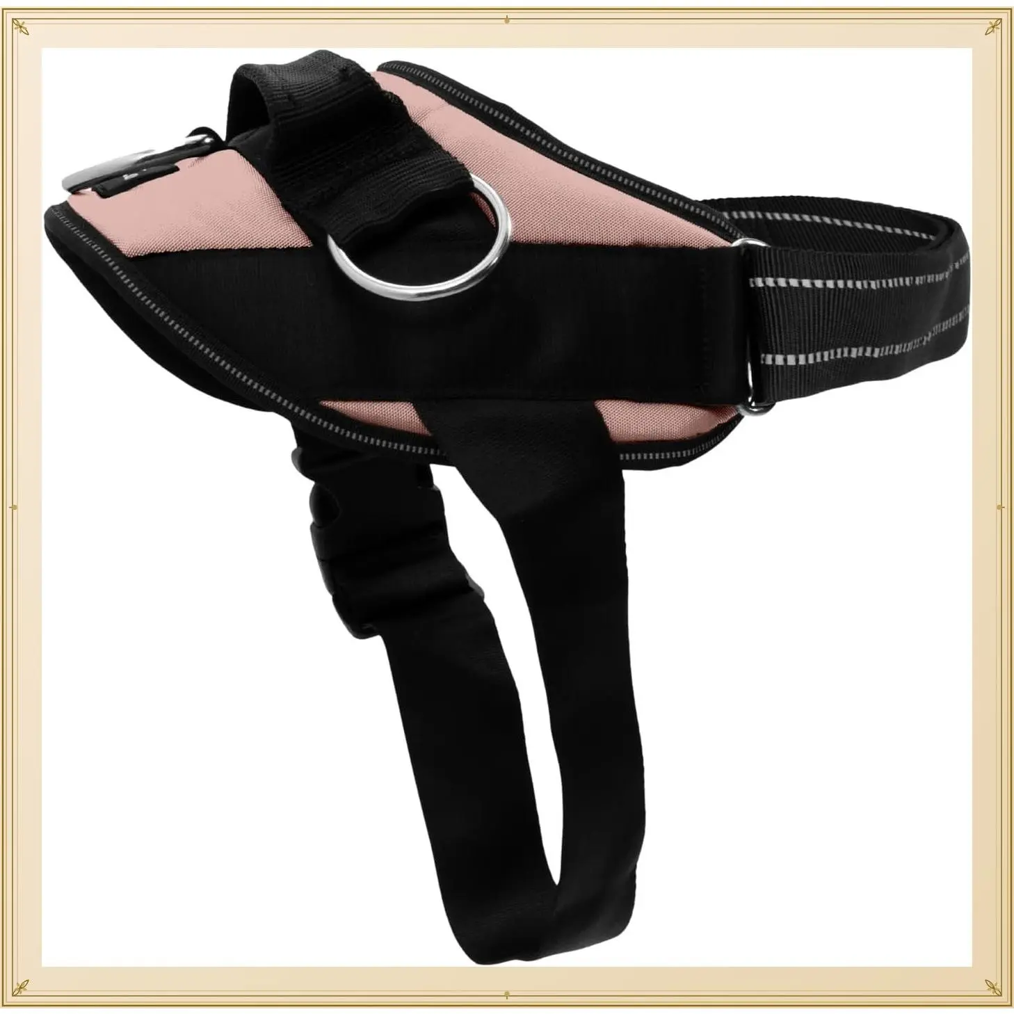 No-Pull Dog Harness Vest with 3 Leash Clips, Reflective Adjustable Padded Comfort, Easy On No-Choke, Control Handle for Small, Medium & Large Dogs (Rose Gold, S)Gift
