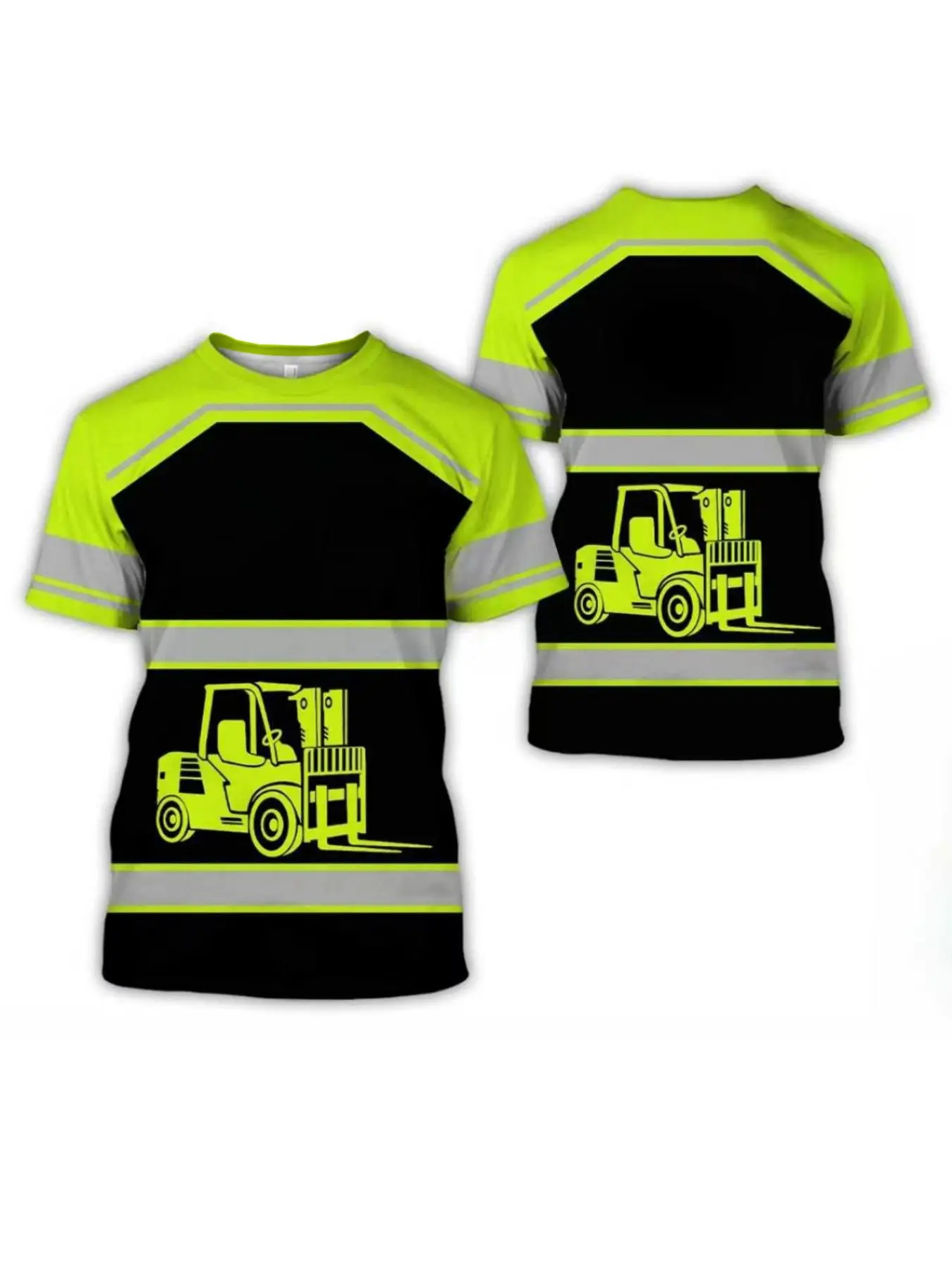 Professional Forklift Driver Workwear Uniforms T-Shirt, Classic, Polyester Quick-Dry Fabric, Casual Long Sleeve Tee, Clothes