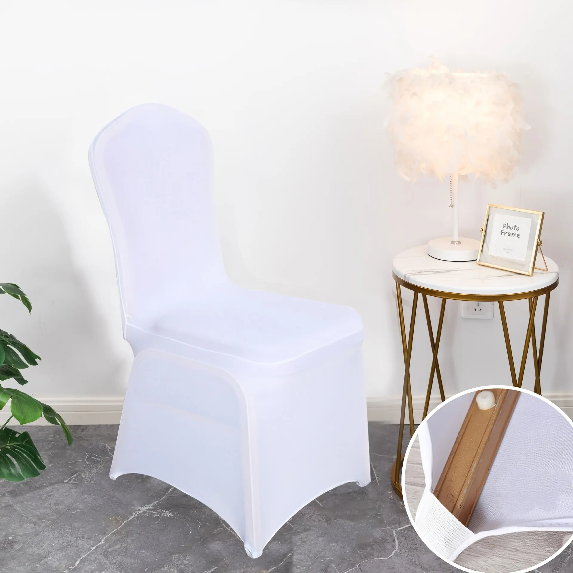 Elastic Chair Cover Full Set, Universal Hotel Banquet Wedding Table Chair Covers, Thick Anti-Slip One-Piece Chair Protector