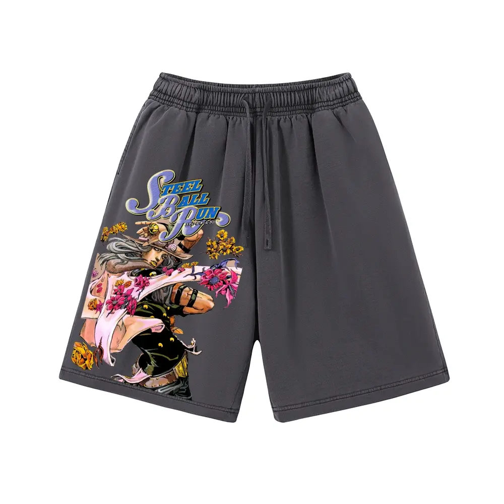 Inkhausstore-Inkvaultarchive Gyro Zeppeli JJBA SBR Print Street‑Wear Shorts