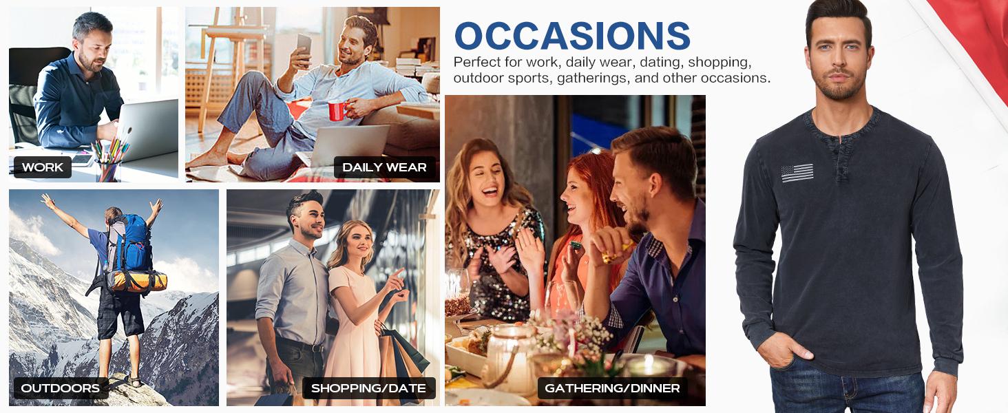 Beotyshow Mens Casual Button Short Sleeve Henley T-Shirts Patriotic Tactical Military Army Shirts for Men Crew Necks Menswear