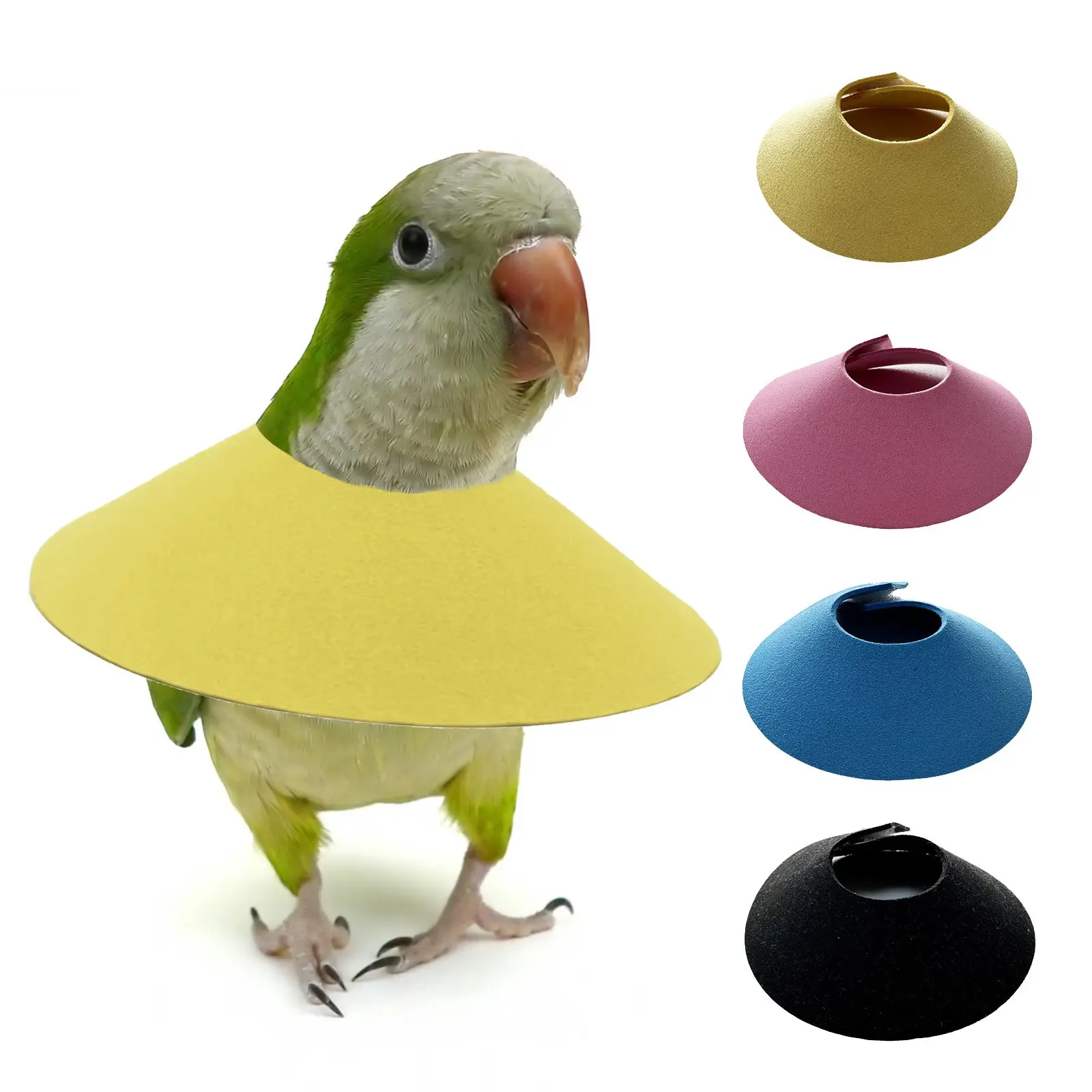 4-Pack Bird Elizabethan Collar, Anti-Scratch, Anti-Plucking, Wound Healing Safety Collar, Ideal for Budgies, Lovebirds, Macaws