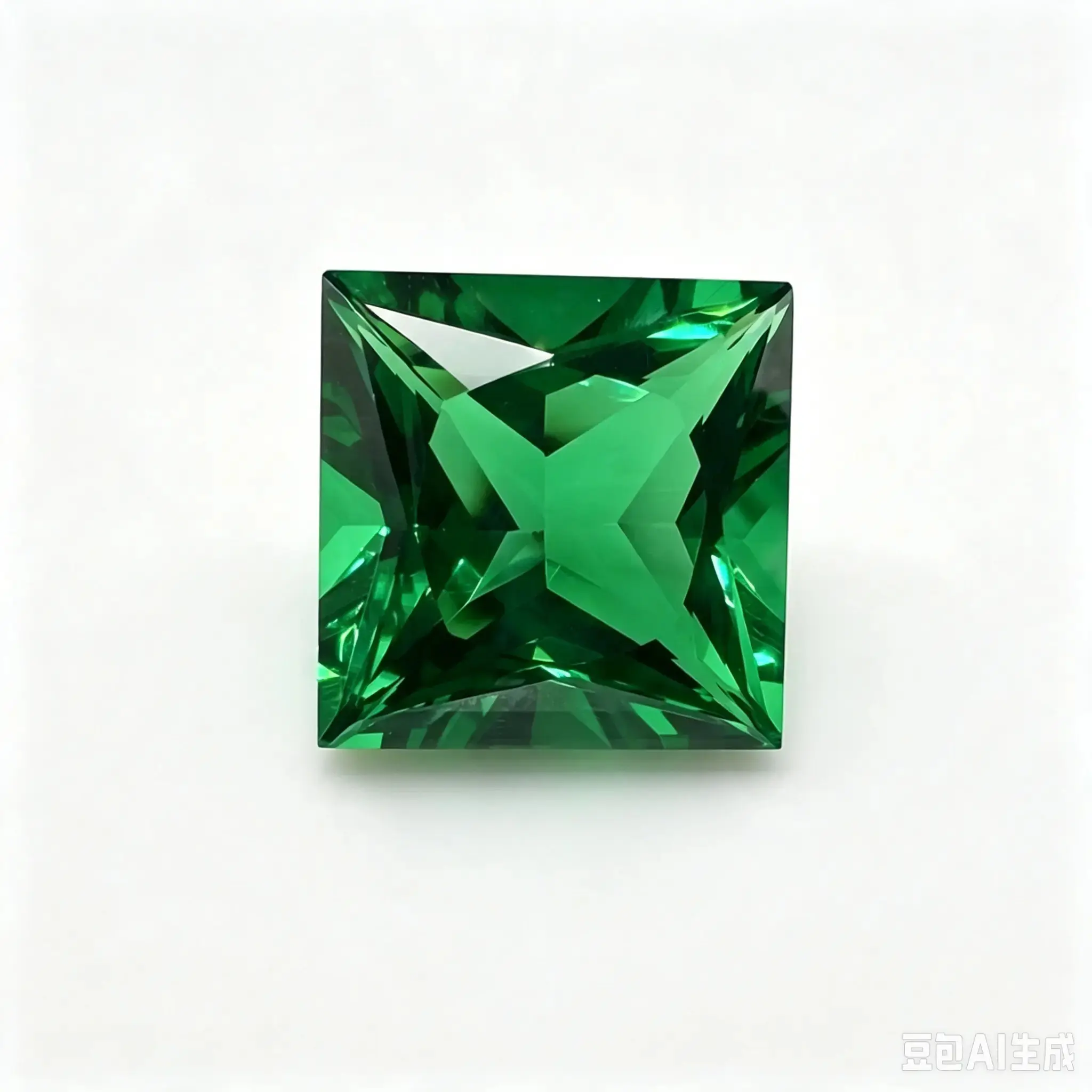 Lab-Grown Square Princess-Cut Emerald, AGL-Certified Artificial Gemstone for Jewelry Accessories (Square Shape), Lab-Grown Emerald