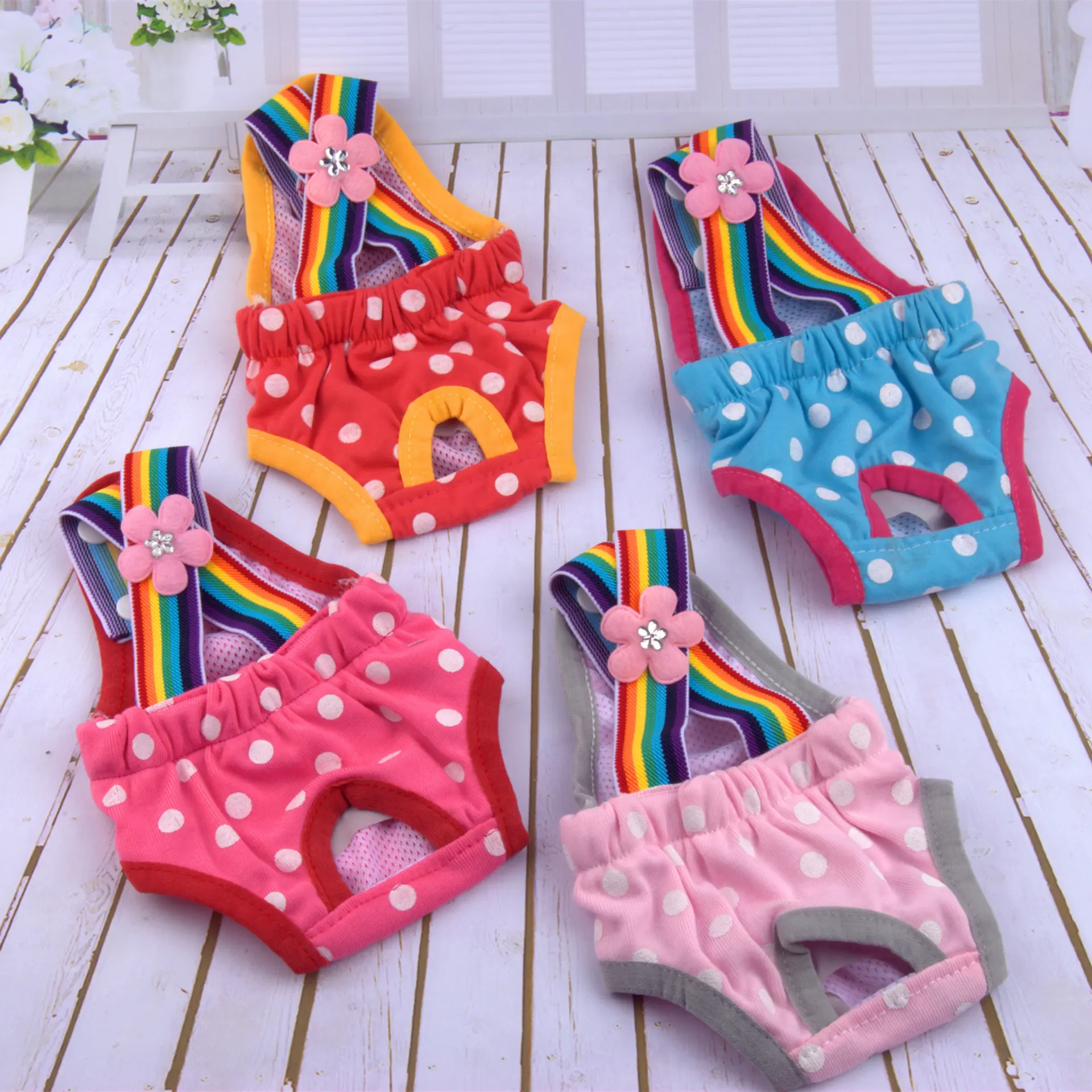 Direct from the manufacturer: Dog sanitary pants, anti-harassment hygiene pants, menstrual pants, new style dog sanitary pants with suspenders, dog clothing