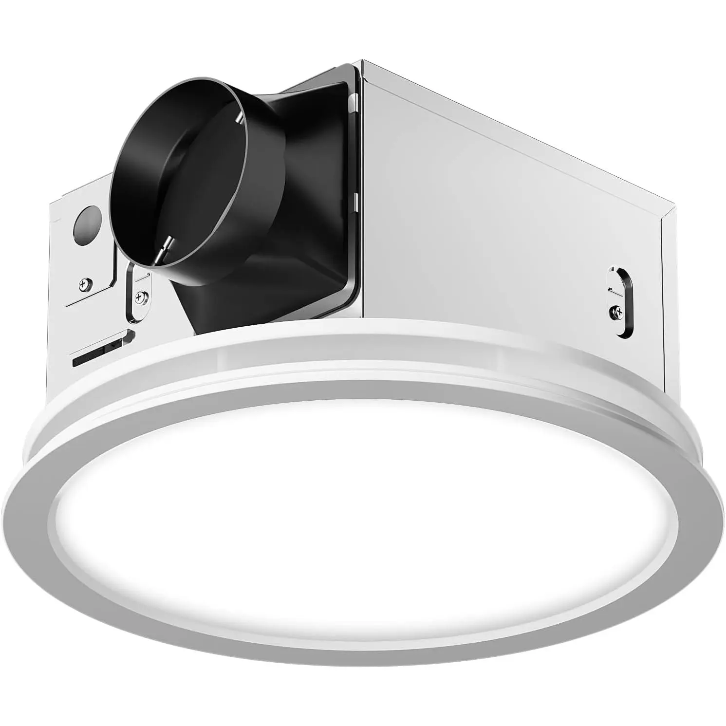 Bathroom Exhaust Fan with Light,130 CFM 1.5 Sones 47W 1100LM | No attic installation required, ETL, Ceiling-Mounted Shower Ventilation Exhaust Fan with Light, Bathroom Vent with Light