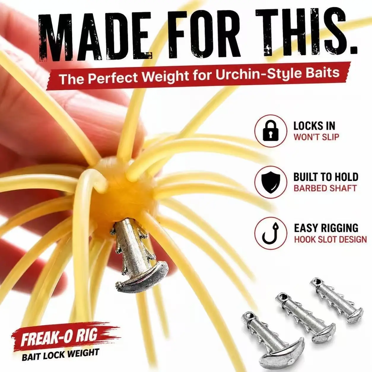Sea Urchin Bait Anchor Weight, Anti-Slip Locking Fishing Gear, Easy-To-Thread Fishing Accessories, Essential for Sea Urchin Bait Anglers