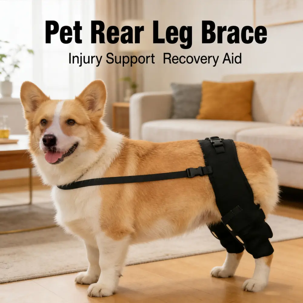 Dog Knee Brace - Adjustable Pet Leg Support Wrap with Hook-and-Loop Strap for Medium to Large Dogs, Schnauzer Joint Protection Sleeve