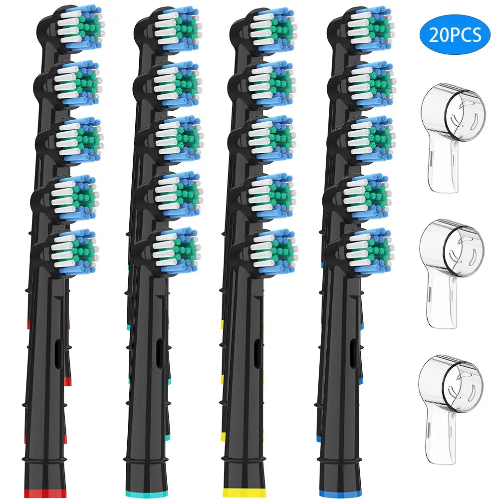 Toothbrush Heads Replacement for Oral‑B Rotary Electric Toothbrush, 20 Pack Soft Bristles Refill with 3 Covers, Not for iO Series