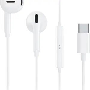 USB-C Wired In-Ear Earphones with Mic, Compatible with iPhone 17/16/15 Pro Max, iPad Air, Samsung Galaxy S26/s25/s24/s23 Ultra