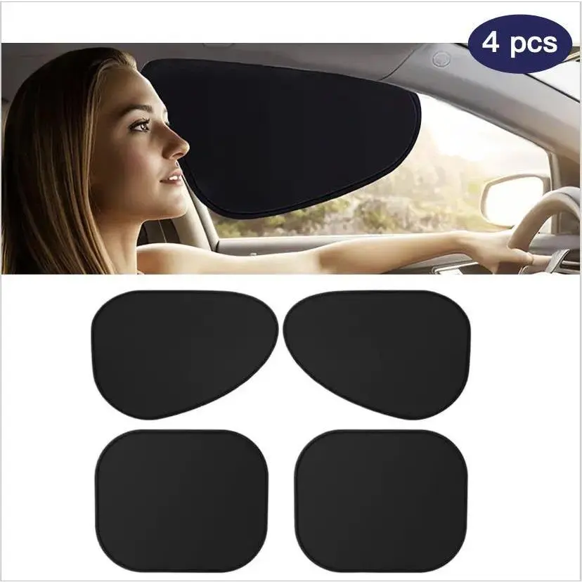 Foldable Car Side Window Sunshade (4 PCS), Shading and UV Blocking, Protects car Interior and Privacy for All Models (Two Pieces for The Front seat) Father's Day Gift, Magnetic Side Window Sun Shade Keeps Cooler for Breastfeeding, Taking a nap
