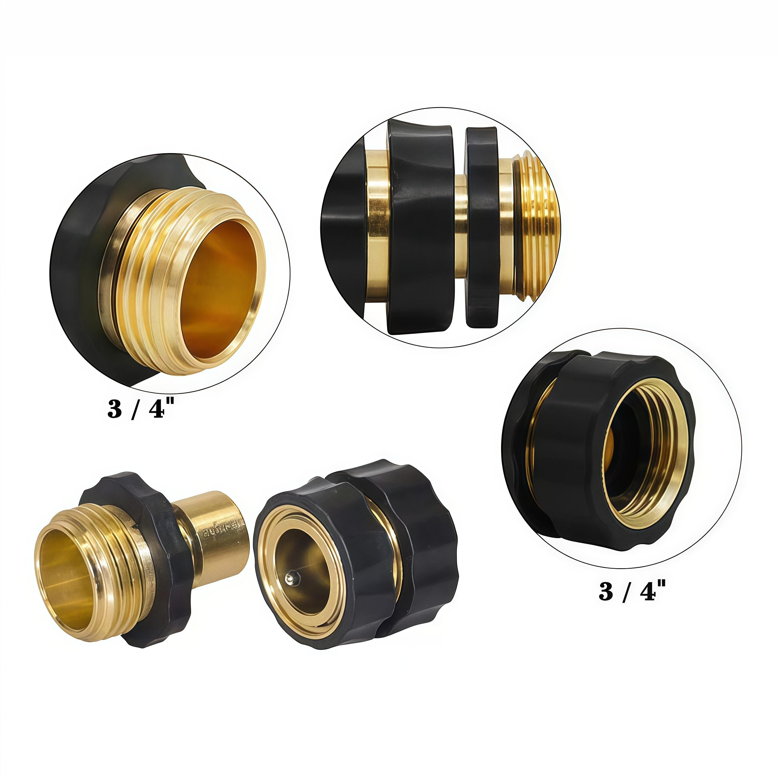 Garden Hose Quick Connectors 3/4-Inch Male and Female, 4-6 Set Plastic+Aluminum Outdoor Tool Accessory, Leak Proof Seal, Easy Connection Lawn Care Item-MM1