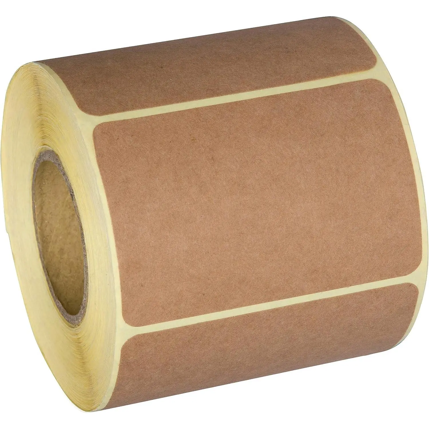 2x3 Inch Natural Brown Kraft Stickers (350 Per Roll) - Rectangular Blank Stickers for Store Owners, Crafts, Organizing, Jar and Canning Labels, Price Tags