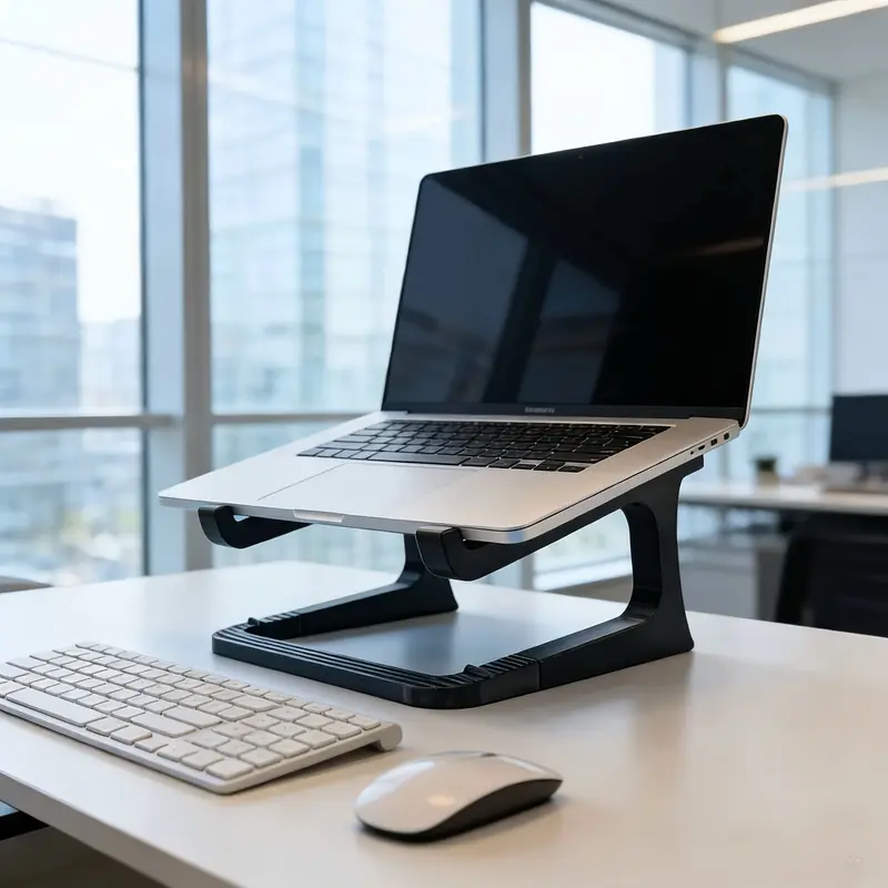 A 3D-printed Adjustable Laptop Stand with neck protection and height adjustment + powerful cooling design, say goodbye to hunched-over working! This 3D-printed laptop stand is specially designed for those who sit for long periods