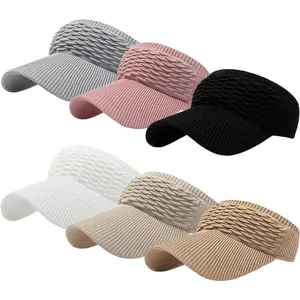 Sun Visor Hats, Wide Brim Sun Hats with UV Protection, Knitted Running Visors  Women - Ponytail Friendly, Quick Drying