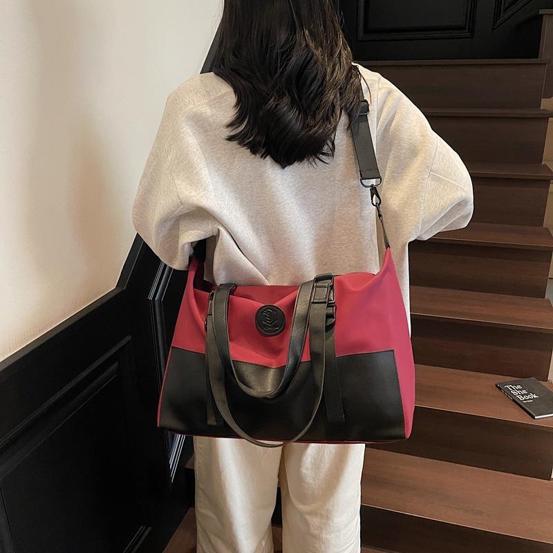 Portable travel bag with pull rod, unisex, lightweight sports yoga bag, crossbody casual carry-on storage bag