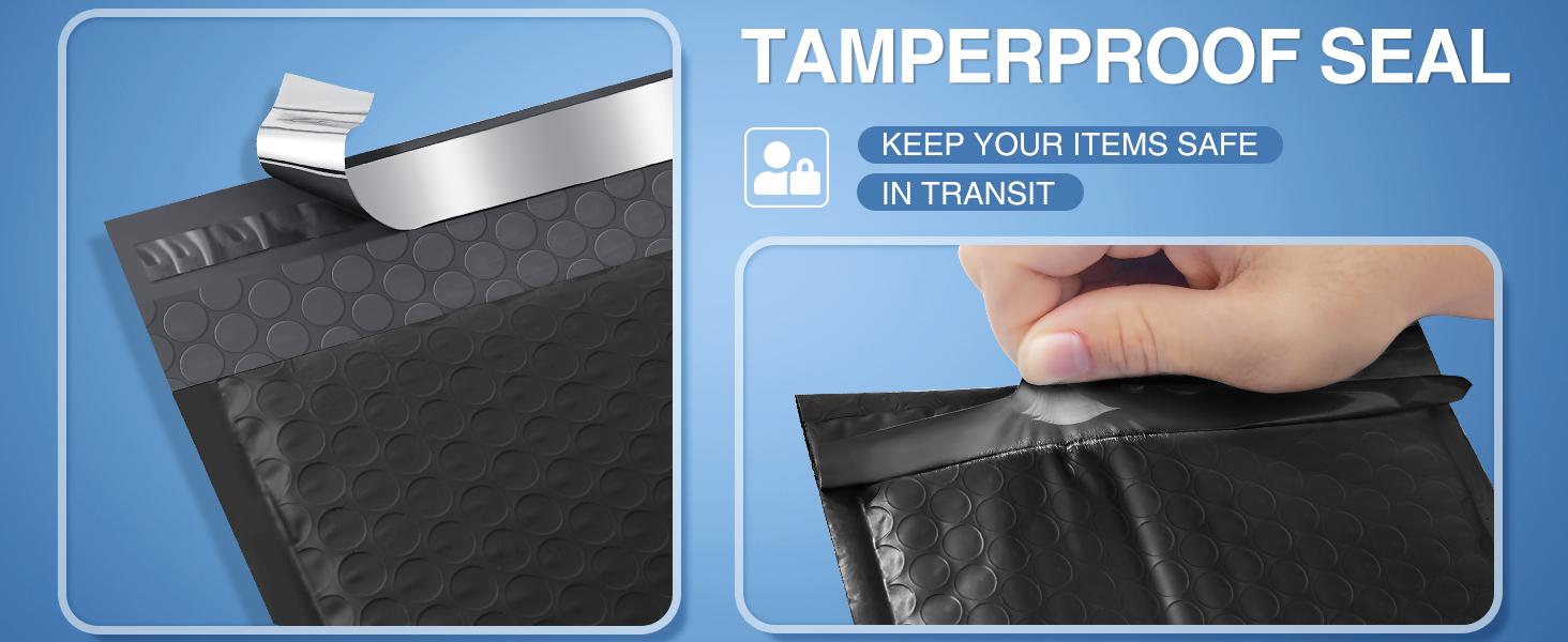 Bubble Mailers 8.5x12 Inch Black 25 Pack Usable Size 8.5x11 Poly Padded Envelopes #2 Medium Mailing Opaque Packaging Postal Self Seal Waterproof Boutique Shipping Bags for Clothes Makeup