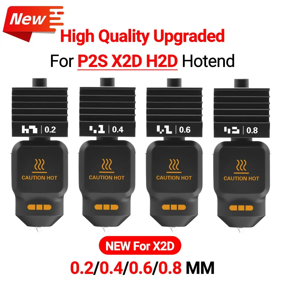 Upgrade Hotend for P2S H2D X2D with Hardened Steel Integrated Nozzle Hot End Kit Quick Swap Hotend 3d Printer Print Head Parts