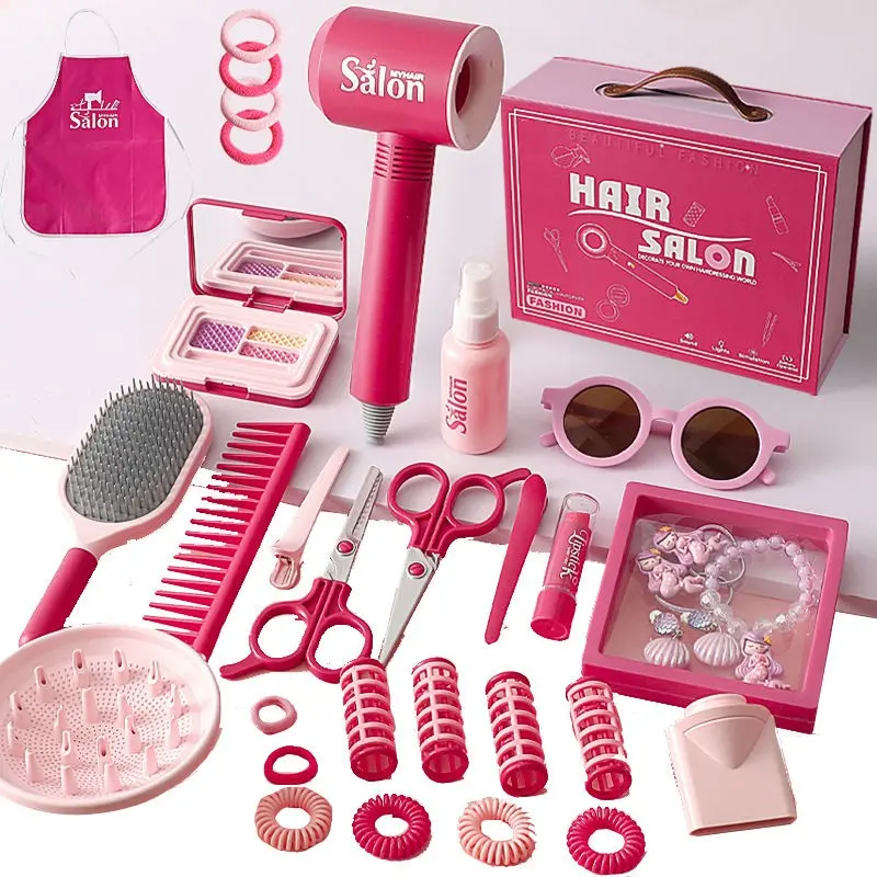 Hair Salon Toy Set, Realistic Makeup Station, Girl Role Play Beauty Kit, Fun Hairstyling Set, Perfect Birthday Gift for Girls