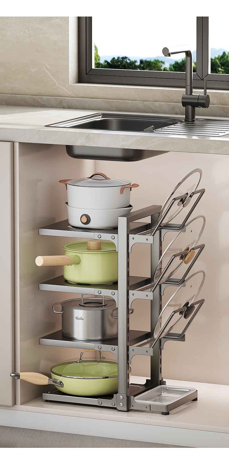 Household goods kitchen multi-functional 7-layer shelves, 304 carbon steel material, rust-proof, load-bearing strong shelves