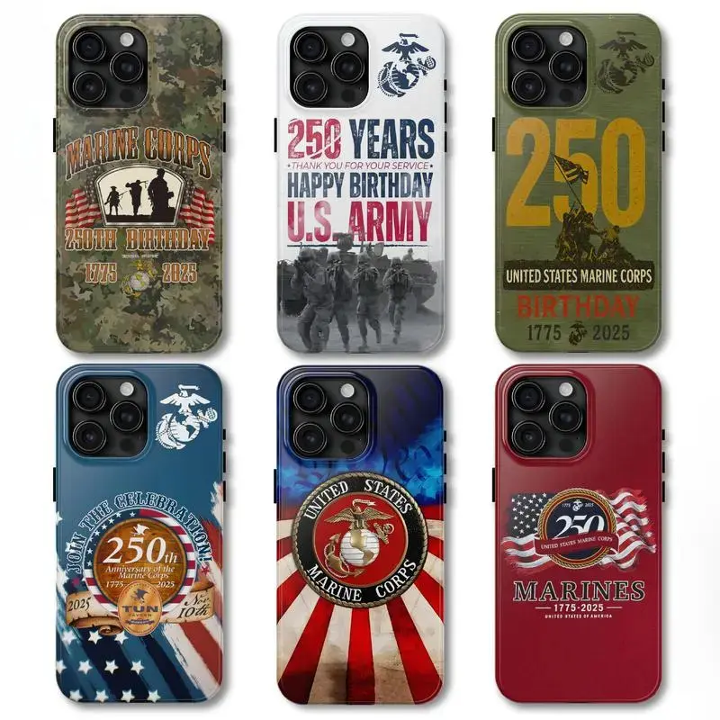 The United States Marine Corps 250th Birthday Phone Case,Cover for iphone 17 phone case 16 pro max 15 Plus 14 13 12 11 and Samsung S26Ultra S25Plus S24 S23 S22