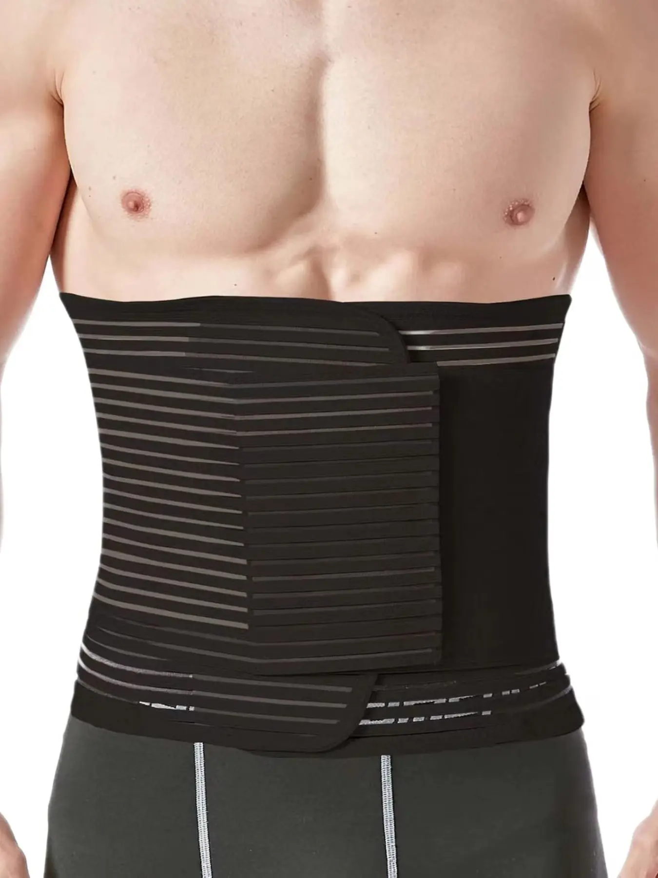 Abdominal Binder for Post Surgery & Postpartum Recovery, Abdomen Hernia Support Belt for Women & Men