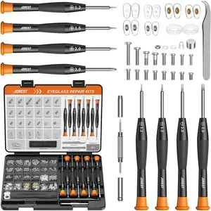 JOREST Eyeglass Repair Kit, Sunglasses/Glasses Repairing Tool including Small Screws, Nose Pads and Screwdrivers, Eyeglass Fixing Kit; Christmas gift for people who wear glasses(Men/Women Him/Her)