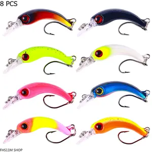 8 PCS Micro Minnow Floating Fishing Lure 1.5G, Ultralight Hard Bait With Lifelike Action And Sharp Single Hook, BFS Fishing Tackle For Bass Fishing, Trout Fishing, Creek Fishing And Freshwater Anglers